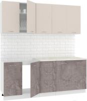 Кухня Кортекс-мебель Корнелия Лира 2.0м (капучино/оникс/мадрид)