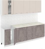 Кухня Кортекс-мебель Корнелия Лира 2.4м (капучино/оникс/королевский опал)