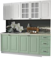 Кухня Интерлиния Мила Деко 2.0 А (мята/белый/опал светлый)