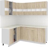 Угловая кухня Кортекс-мебель Корнелия Экстра 1.5x2.0м (дуб сонома/королевский опал)