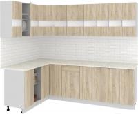 Угловая кухня Кортекс-мебель Корнелия Экстра 1.5x2.5м (дуб сонома/королевский опал)