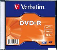 DVD-R диск Verbatim 4.7Gb 16x Verbatim Matt Silver SlimCase 043547