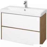 Мебель для ванных комнат Акватон Тумба с умывальником Сканди 90 1A2519K0SDZ90 (белый/дуб рустик)