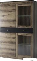 Шкаф-витрина Anrex Jagger 2V2D1S Дуб Монастырский/Черный