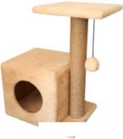 Комплекс Cat House Домик с боковой полкой 58 (сизаль бежевый)