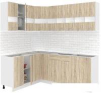 Угловая кухня Кортекс-мебель Корнелия Экстра 1.5x2.1 без столешницы (дуб сонома)
