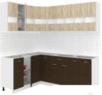 Угловая кухня Кортекс-мебель Корнелия Экстра 1.5x2.1 без столешницы (дуб сонома/венге)