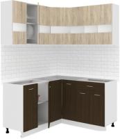 Готовая кухня Кортекс-мебель Корнелия Экстра 1.5x1.5 без столешницы (дуб сонома/венге)