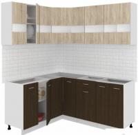 Готовая кухня Кортекс-мебель Корнелия Экстра 1.5x1.4 без столешницы (дуб сонома/венге)