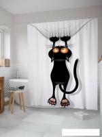 Шторка-занавеска для ванны JoyArty Кот-шкодник sc_18507