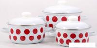 Набор кастрюль Лысьвенские эмали Горох красный [С-124АП2/4]
