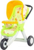 Коляска для кукол Полесье прогулочная 3-х колесная №2 48141 (белый/зеленый/оранжевый)