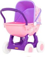 Коляска для кукол Полесье Arina №2 4-х колесная 48219 (фиолетовый/розовый)
