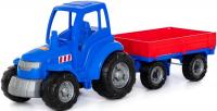 Игрушечный транспорт Полесье Трактор Чемпион с прицепом 84743 (синий)
