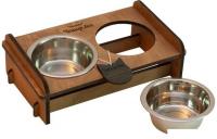 Миски на подставке Чешир Обжора 400 мл (коричневый)