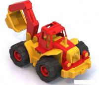 Игрушечный транспорт Нордпласт Трактор Богатырь с ковшом 98 (красный/желтый)