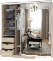 Шкаф-купе Кортекс-мебель Сенатор ШК12 Классика зеркало (дуб сонома)