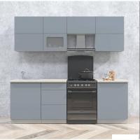 Кухня Интерлиния Мила Матте 2.3 Б (океан/океан/травертин серый)