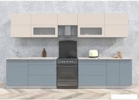 Кухня Интерлиния Мила Матте 3.5 Б (слоновая кость/океан/опал светлый)