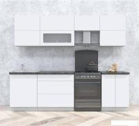 Кухня Интерлиния Интерлиния Мила Матте 2.6 Б (белый/белый/кастилло темный)