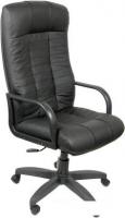 Кресло Деловая обстановка Атлант Стандарт (черный, кожа сплит)