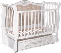Классическая детская кроватка Антел Luiza-333 с мягкой спинкой (белый)