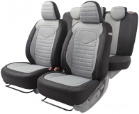 Комплект чехлов для сидений Autoprofi Linen LIN-1505 (черный/светло-серый)