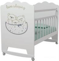 Классическая детская кроватка VDK Love Sleeping колесо-качалка (белый)