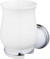 Стакан для зубной щетки и пасты Bisk 06904 (хром/белый)