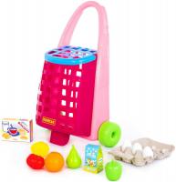 Тележка игрушечная Полесье Забавная с набором продуктов 67944