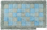 Коврик для ванной FORA Шахматы 1845-1 100BL (серый/голубой)