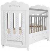 Классическая детская кроватка VDK Bonne маятник с ящиком (белый)