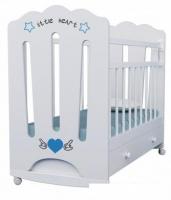 Классическая детская кроватка VDK Little Heart маятник с ящиком (белый)