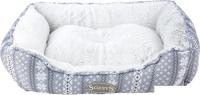 Лежак Scruffs Santa Paws 660696 (бело-серый)