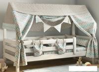 Кровать-домик Мебельград Соня с надстройкой 190x80 (белый)