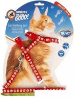 Шлея Duvo Plus Белые лапки 11208/red (красный)