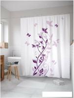 Шторка-занавеска для ванны JoyArty Цветы вьются к небу sc_16798