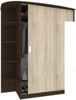 Шкаф распашной Кортекс-мебель Лагуна ШК05-00 левая консоль (венге/дуб сонома)