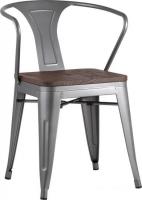 Стул с подлокотниками Stool Group Tolix ARM wood c подлокотниками (серебристый)