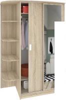 Шкаф распашной Кортекс-мебель Лагуна ШК04-01 левая консоль (дуб сонома)