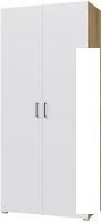 Шкаф распашной Горизонт Лайт 900 (белый/крафт золотой)