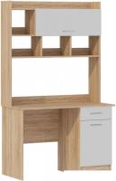 Письменный стол Памир ПКС-2 (дуб сонома/белый глянец)