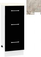 Шкаф напольный Кортекс-мебель Корнелия Лира НШ30р3ш (черный/марсель)