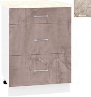 Шкаф напольный Кортекс-мебель Корнелия Лира НШ60р3ш (оникс/марсель)