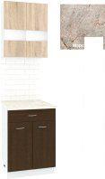 Готовая кухня Кортекс-мебель Корнелия Экстра 60р1ш2д (дуб сонома/венге/марсель)