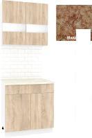 Готовая кухня Кортекс-мебель Корнелия Экстра 80р1ш (дуб сонома/мадрид)
