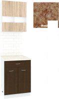 Готовая кухня Кортекс-мебель Корнелия Экстра 60р1ш2д (дуб сонома/венге/мадрид)
