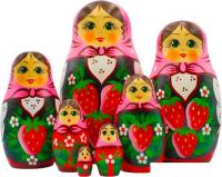 Развивающая игра Брестская Матрешка Девушка с клубникой и в розовом платке (набор 7 шт)