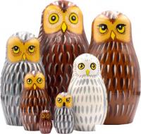 Развивающая игра Брестская Матрешка Совы (набор 7 шт)