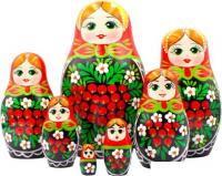 Развивающая игра Брестская Матрешка C ветвями рябины и ромашками (набор 7 шт)